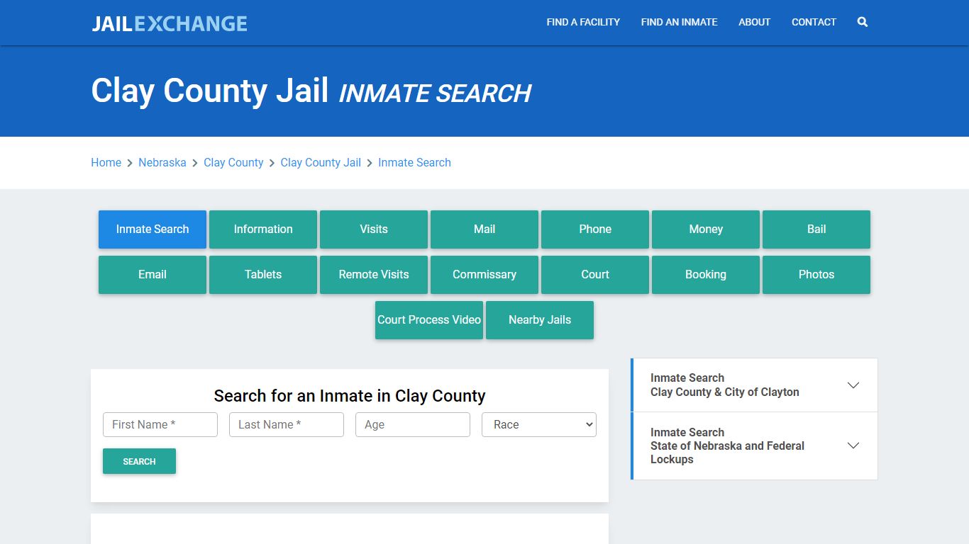 Clay County Jail, NE Inmate Search: Roster & Mugshots - Jail Exchange