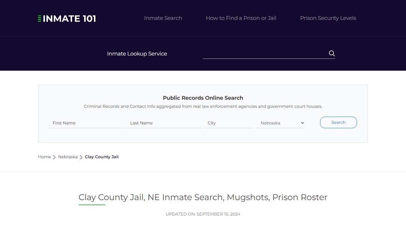 Clay County Jail, NE Inmate Search, Mugshots, Prison Roster